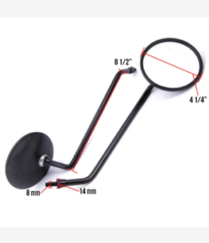OEM Genuine Buddy Mirror Set, Black Finish