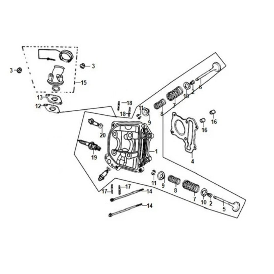 E 03 Cylinder Head - Lance Havana 125 Diagram