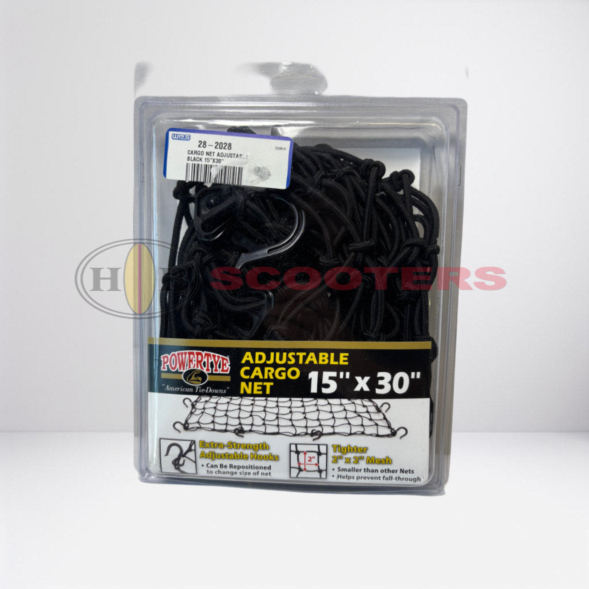 POWERTYE CARGO NET ADJUSTABLE BLACK 15"X30"