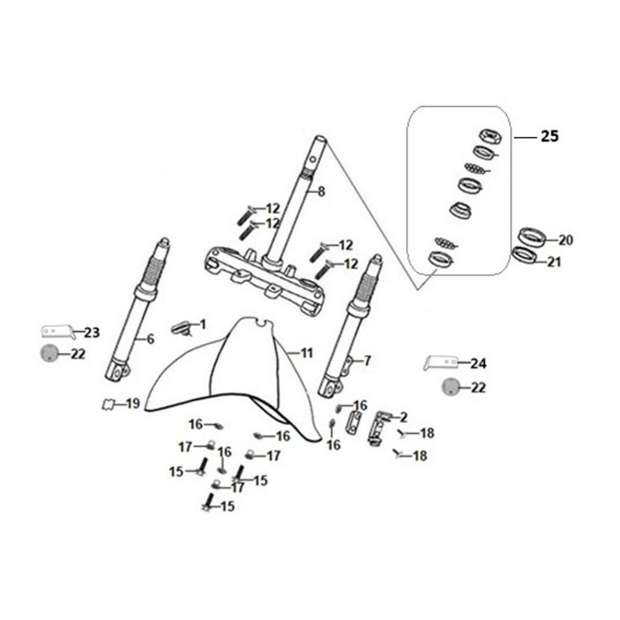 F 09 Steering Stem/Front Cushion - Cali Classic 200i