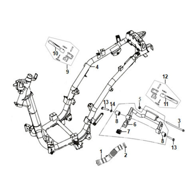 F 21 Frame Body / Engine Hanger for Lance Cali Classic 200i