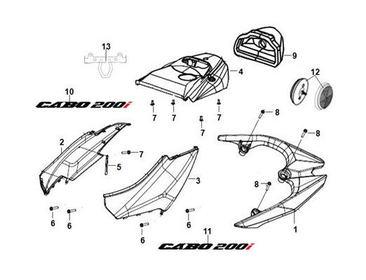 F-07 Body Cover for Lance Cabo 200i Gas Scooter