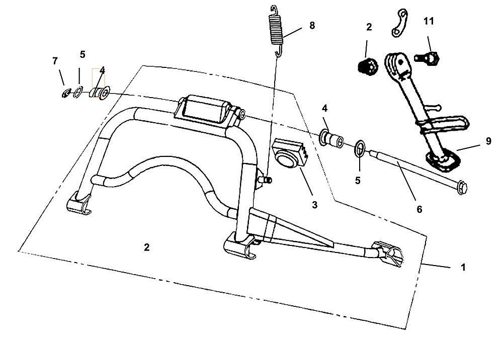 F-16 Main Stand/Kick Starter Arm for Lance Cabo 200i Gas Scooter