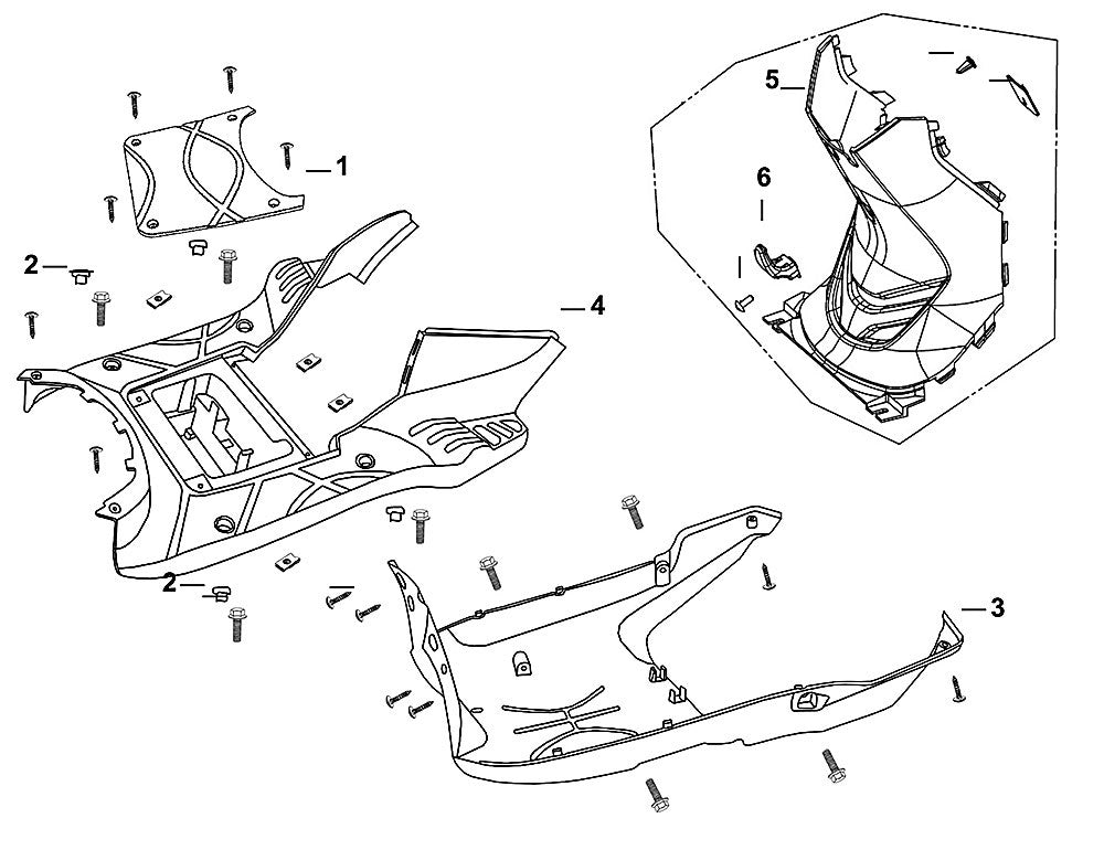 F-06 Floor Panel & Center Cover for Lance Cabo 200i Gas Scooter