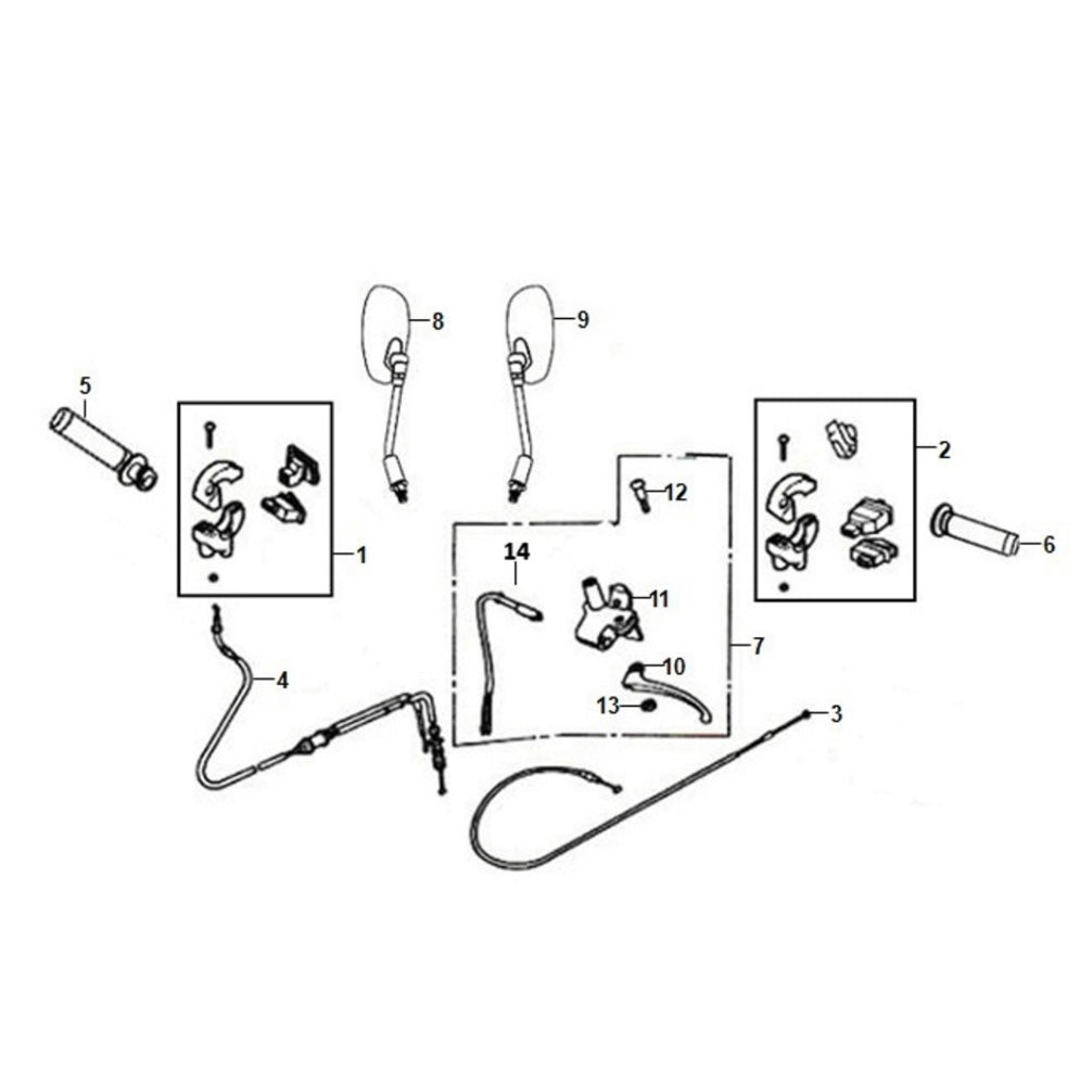 F 03 Cable / Switch & Handle Lever for Lance Cali Classic 125cc Gas Scooter