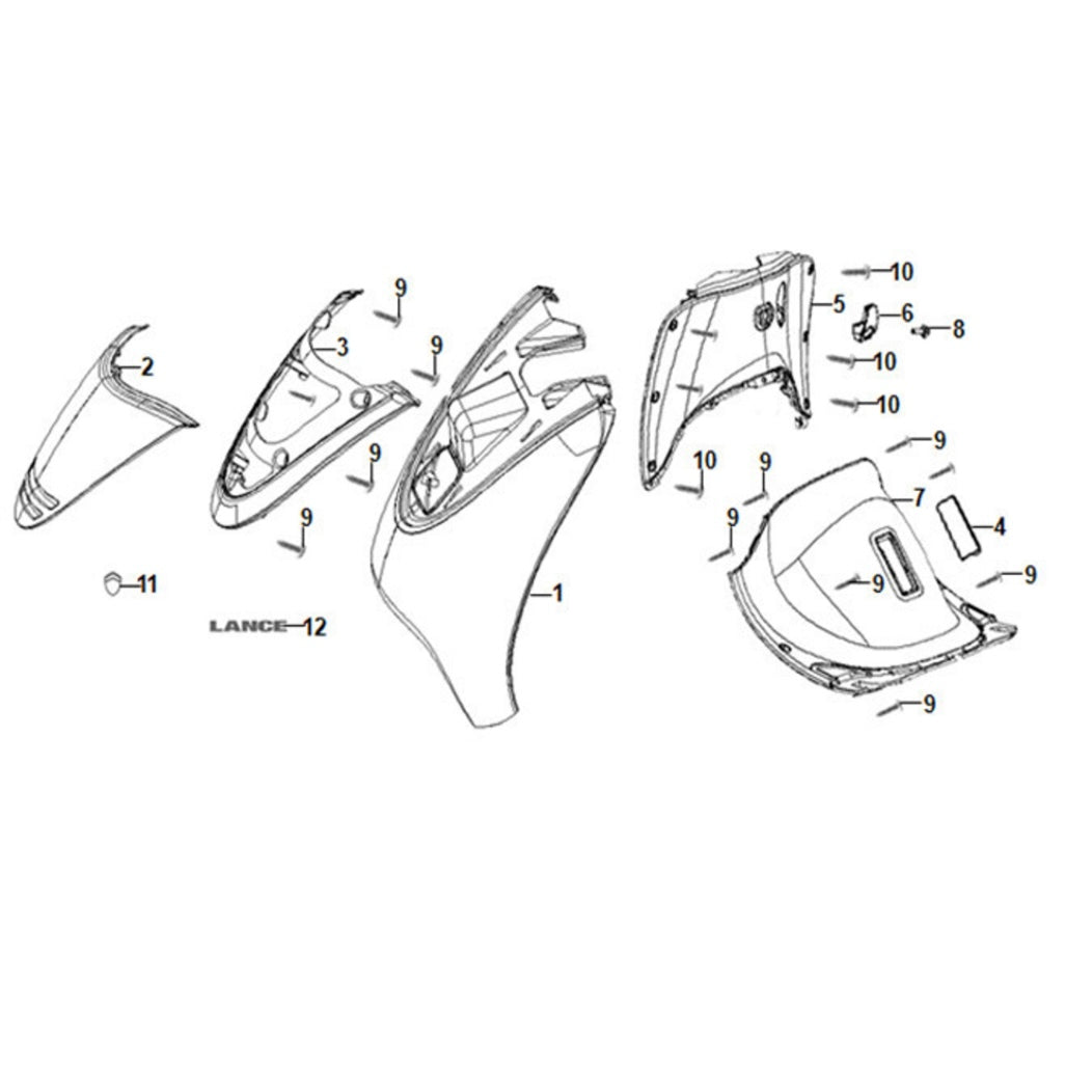 F 06 Front Cover / Front Inner Box for Lance Cali Classic 125cc