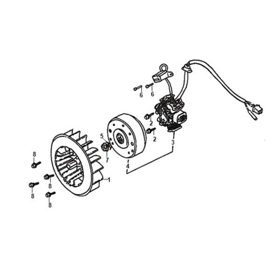 E 08 Generator/Fly Wheel for Lance Cali Classic 125cc