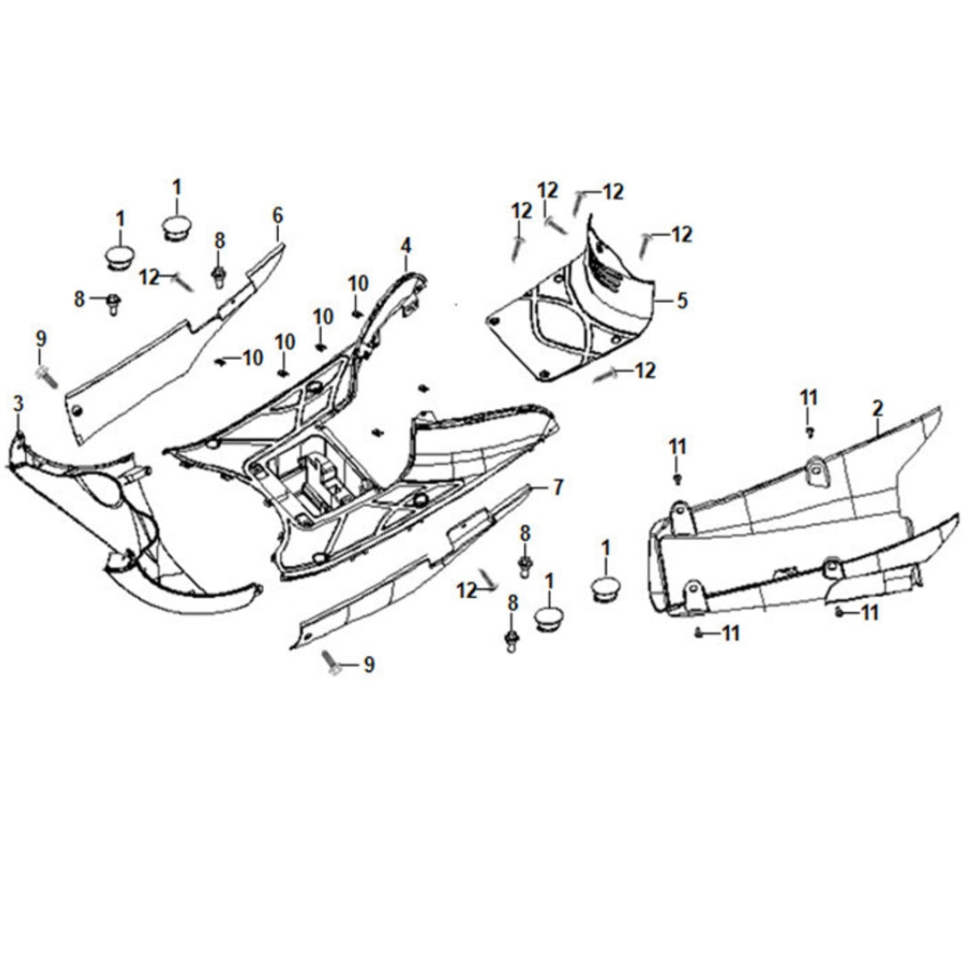 F07 Floor Panel / Center Cover for Lance Cali Classic 125cc Gas Scooter