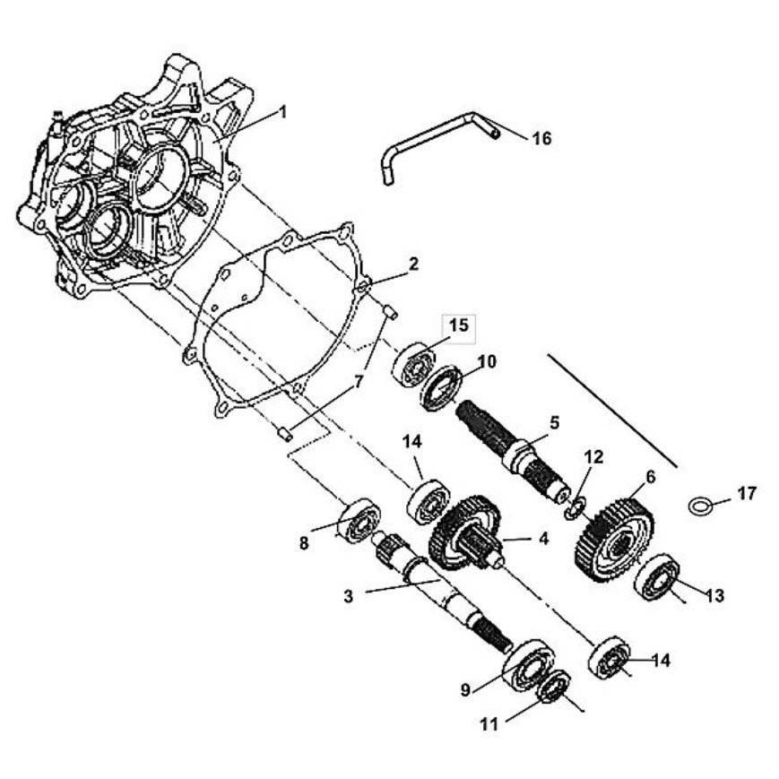 E 11 Mission Case & Drive Shaft - Lance Cabo 200i Diagram
