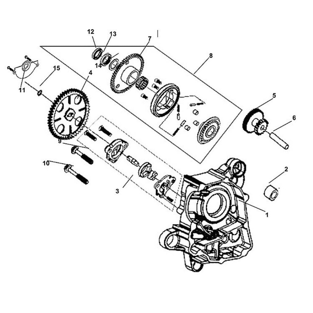 E 04 Right Crank Case & Oil Pump Assy - Lance Cabo 200i