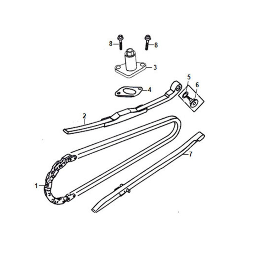 E 05 Cam Chain / Tensioner for Lance Cali Classic 125cc