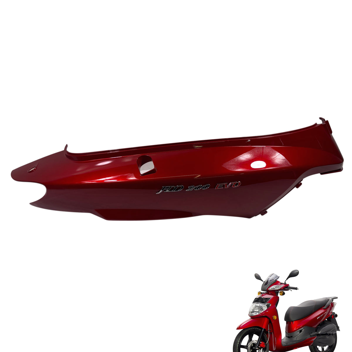OEM SYM HD200 Evo Scooter Right Body Panel w/ Emblem, Red Original 8350G-HHR-000