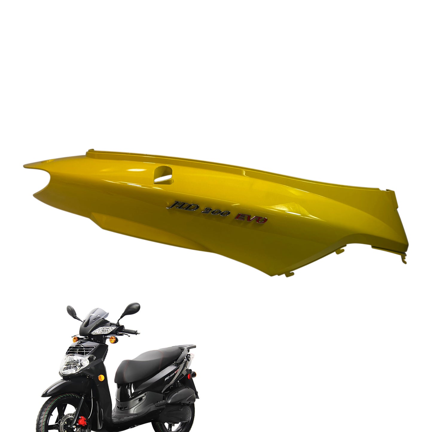 OEM SYM HD200 Evo Right Body Panel, Gloss Yellow w/ Emblem 8350G-HHR-000