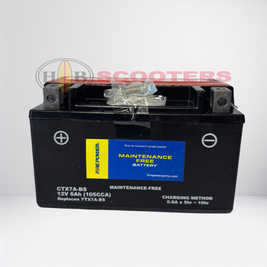 FIRE POWER BATTERY CTX7A-BS MAINTENANCE FREE