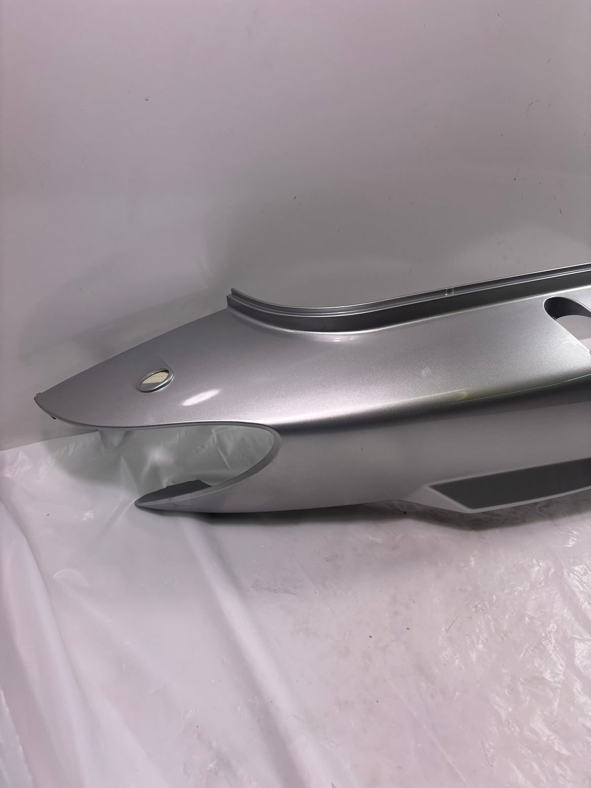 OEM SYM HD200 Evo Gas Scooter Scooter Right Body Panel w/ Emblem, Silver Original