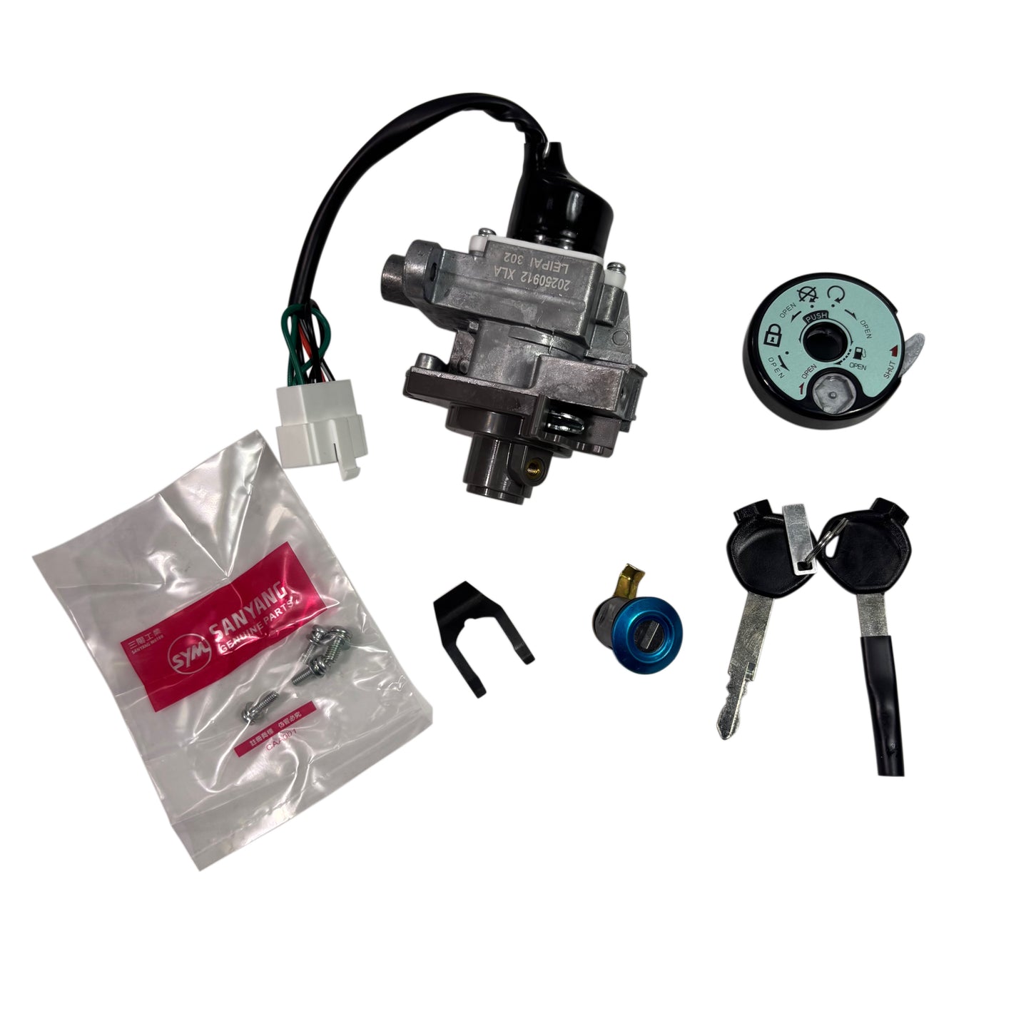 OEM SYM Mio 50 Ignition Key Set w/ Two Keys, New (yr 2020 +)