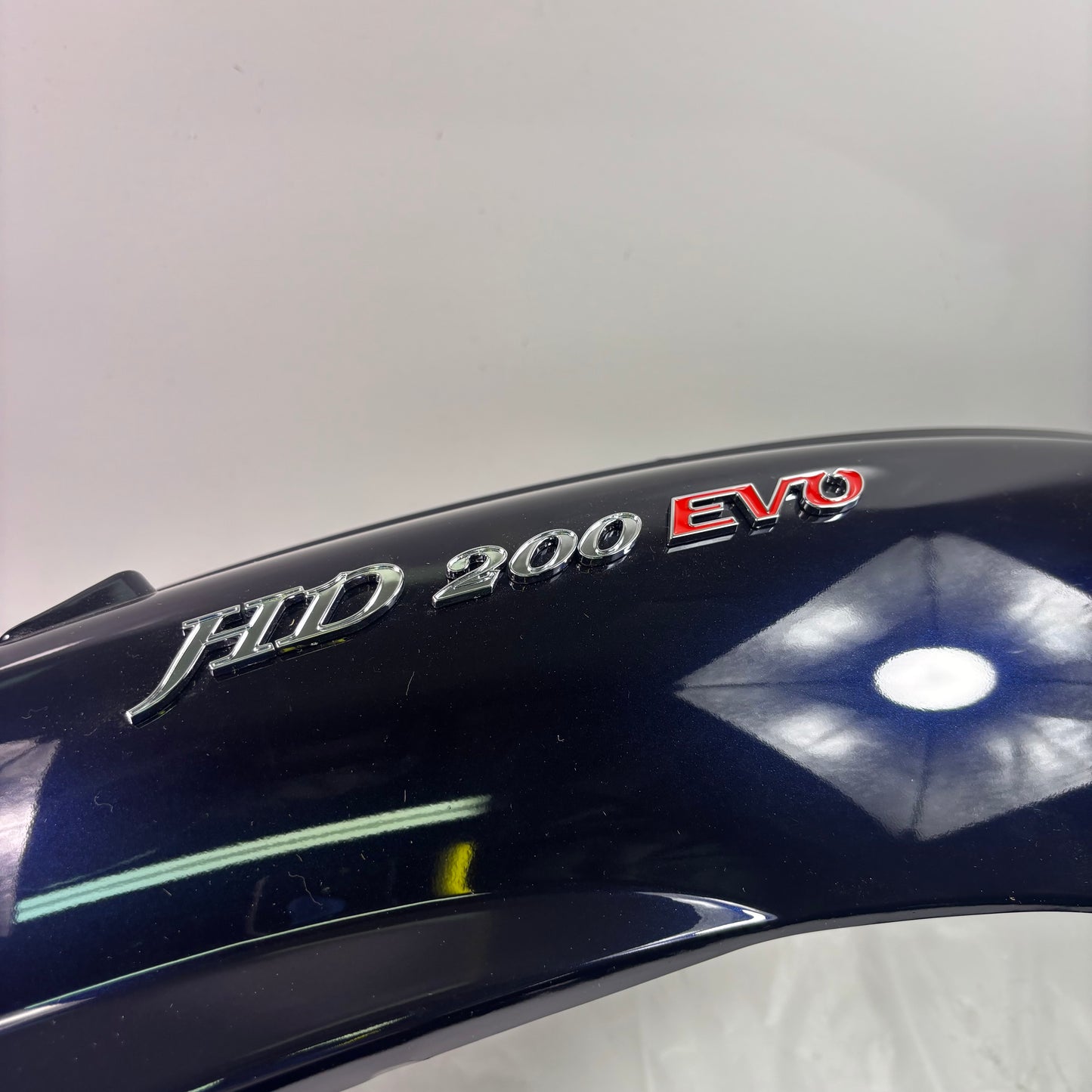 OEM SYM HD200 Evo Scooter Right Body Panel w/ Emblem, Deep Blue / Black