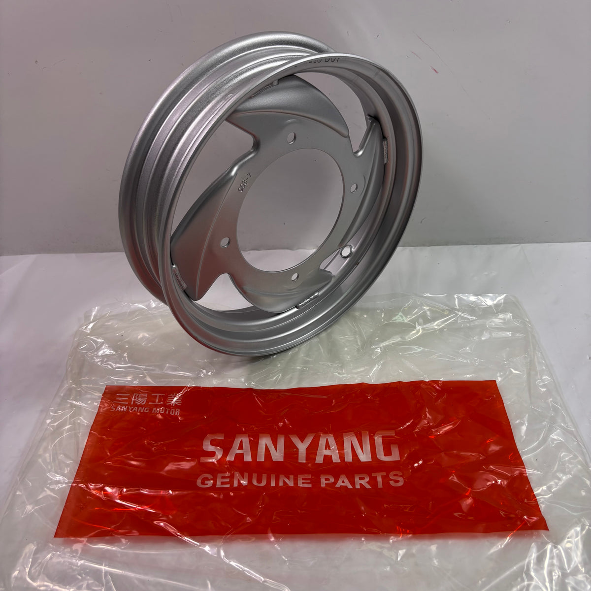 OEM SYM Mio 50 Scooter Rear Wheel Rim, Original Silver 42702-G03-700-SH