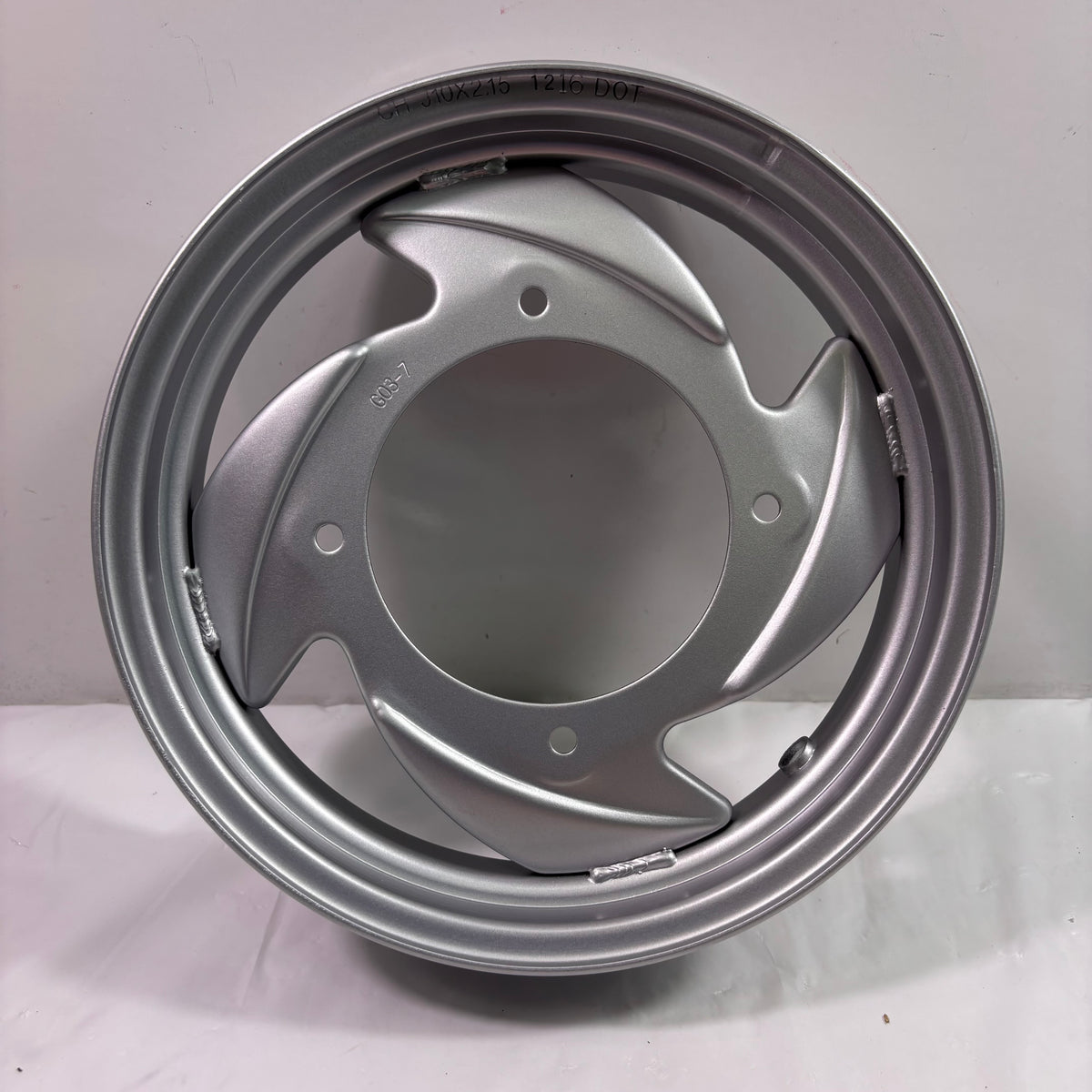 OEM SYM Mio 50 Scooter Rear Wheel Rim, Original Silver 42702-G03-700-SH