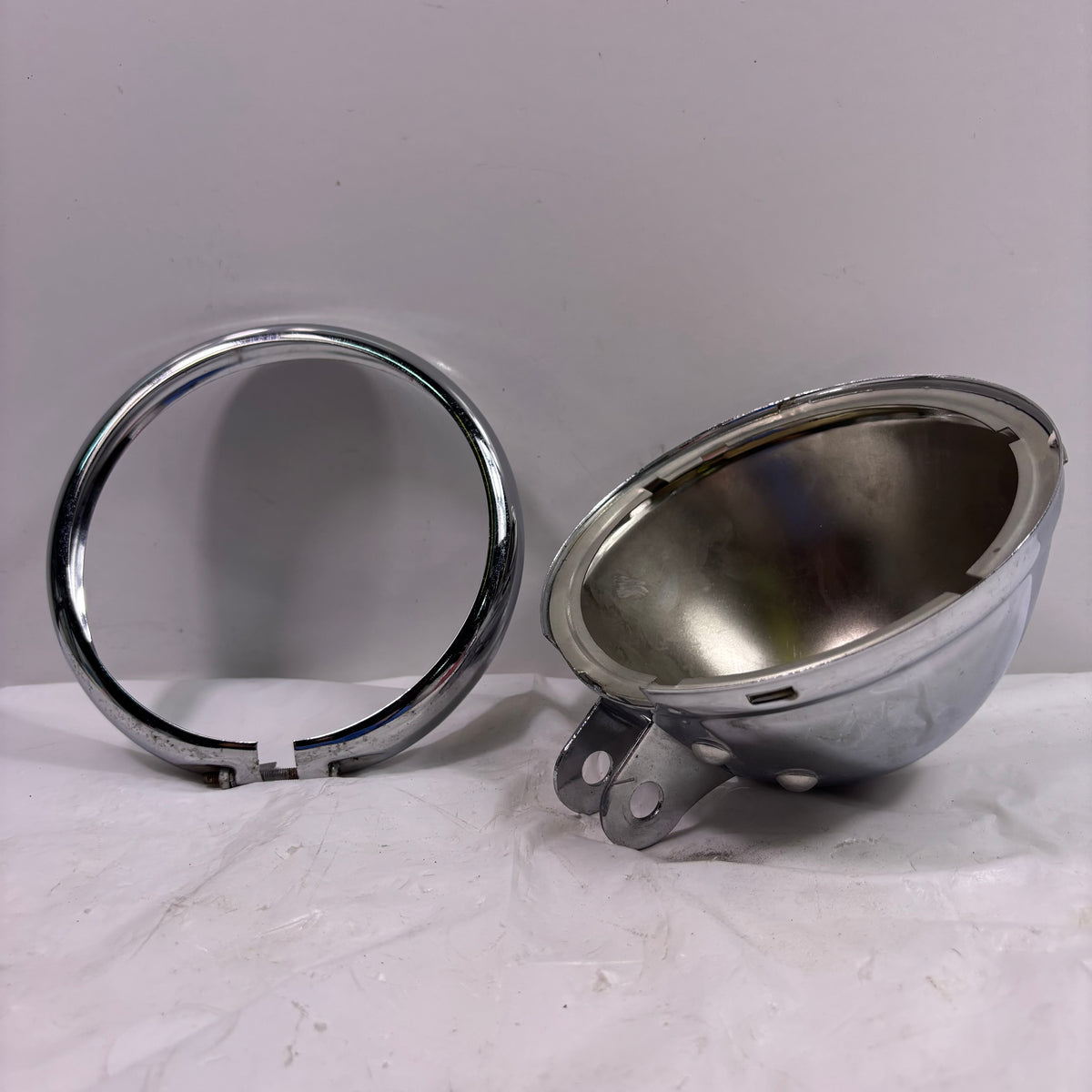 OEM Lance Cali Classic Gas Scooter 50/125/200, Headlight Housing Parts, Chrome Ring