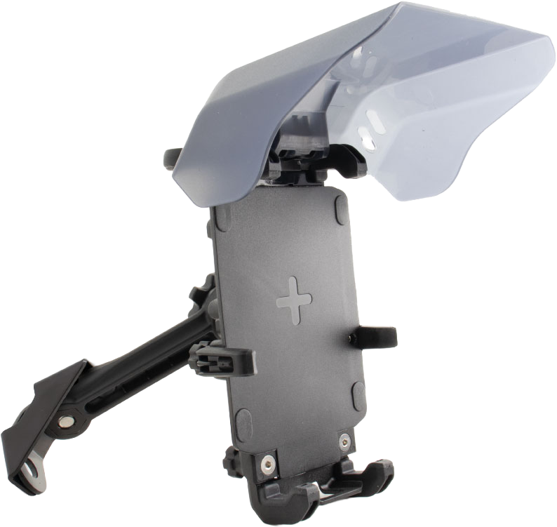 KOSO ARMOR CHARGER PHONE MOUNT W/VISOR BLACK