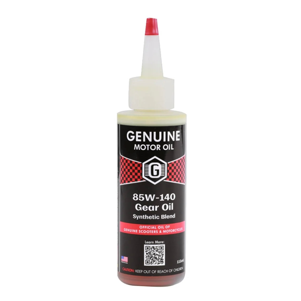 Genuine Gear Oil 85W-140 Replacement Bottle (115 ml) Synthetic Blend (Buddy, Buddy Kick, etc)