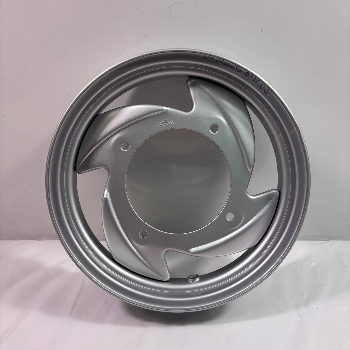 OEM SYM Mio 50 Scooter Front Wheel Rim, Original Silver 42702-G03-600-SH
