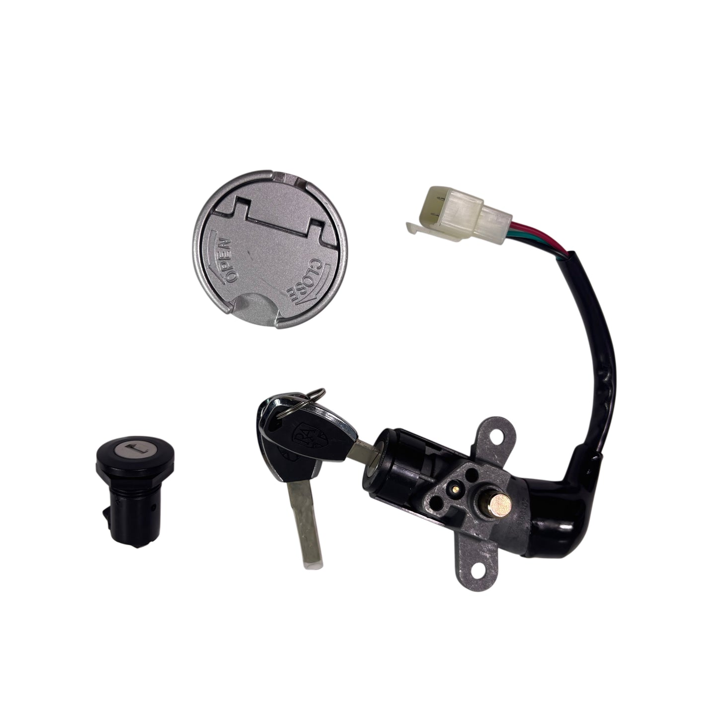 OEM Royal Alloy GT 150 & GP300S Ignition Assembly w/ Keys, Gas Cap