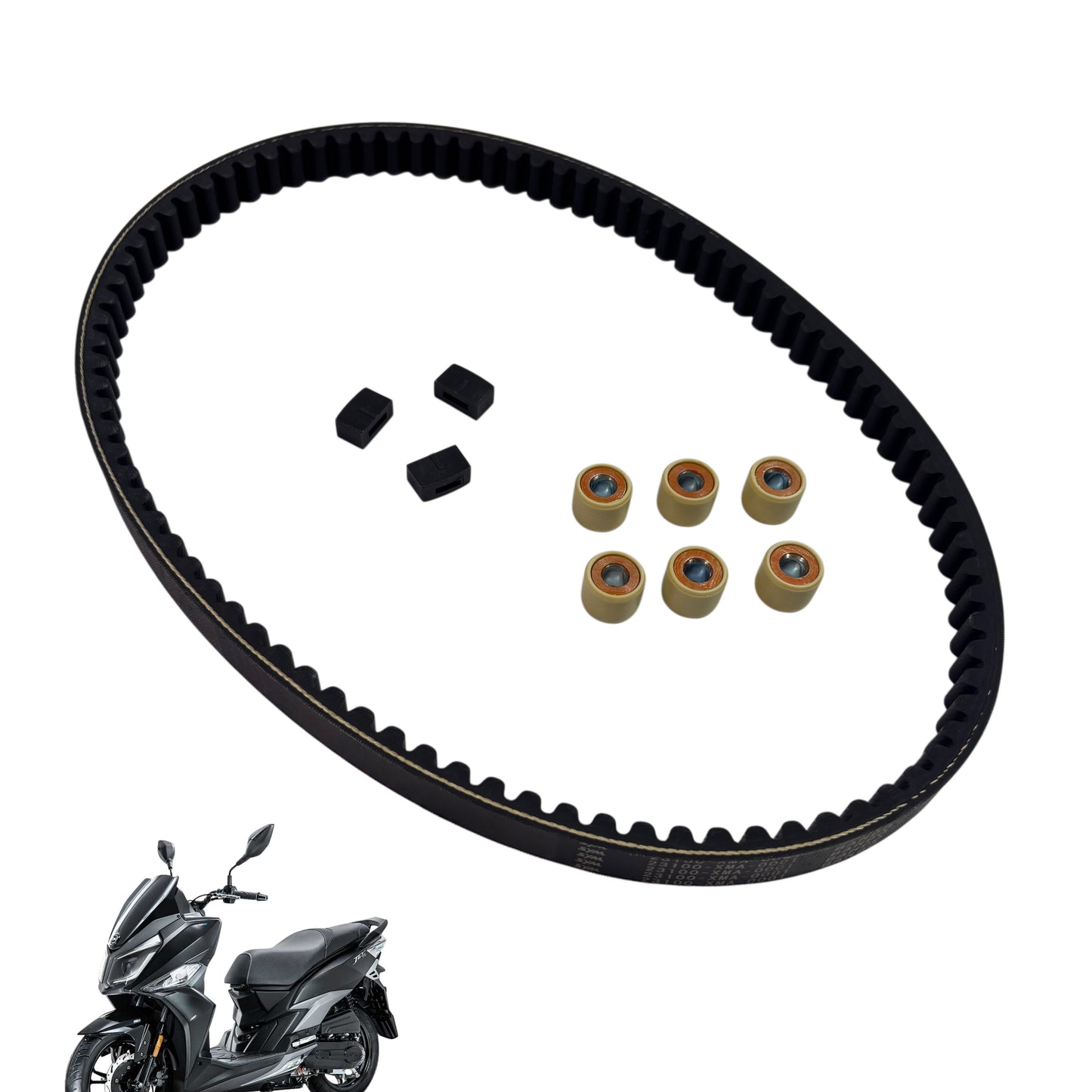 OEM SYM Jet 14 200i Scooter Drive Belt Replacement Kit w/ Rollers, Guides New
