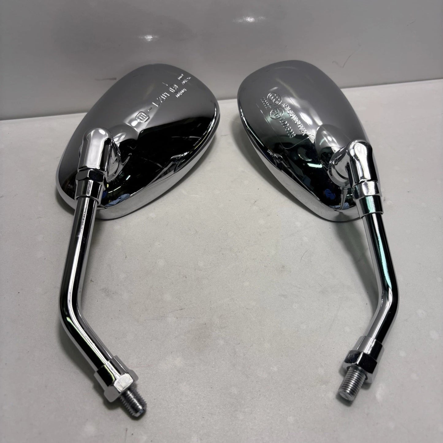 OEM Lance Cali Classic Left & Right Mirror Set, Chrome. Scooter 10mm Mirrors