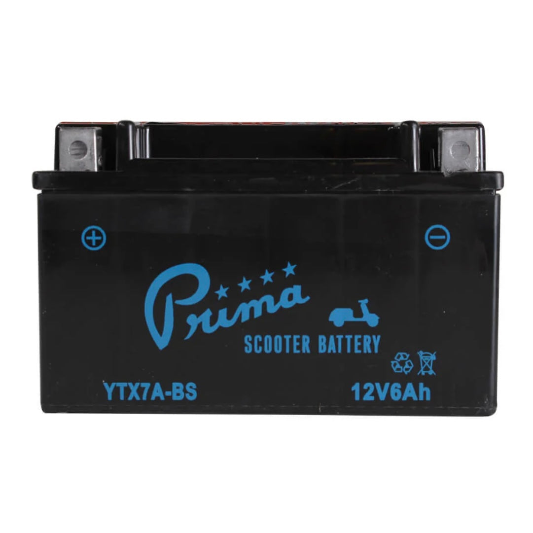 Prima 12V Scooter Battery, YTX7A-BS Replacement for Lance, Genuine 125/150/170/200i Models