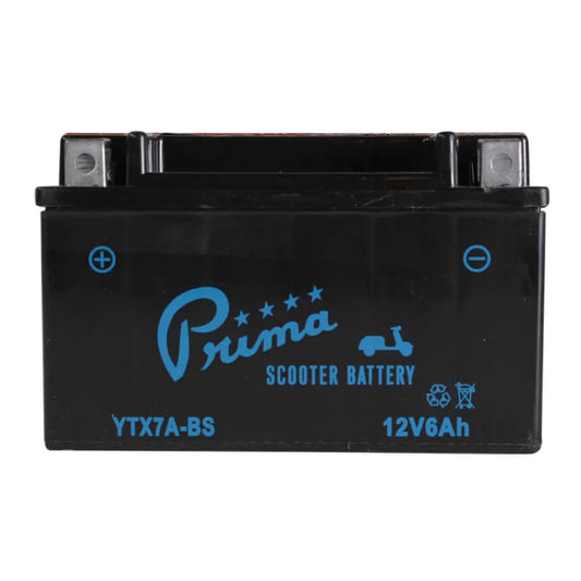 Prima 12V Scooter Battery, YTX7A-BS Replacement for Lance, Genuine 125/150/170/200i Models