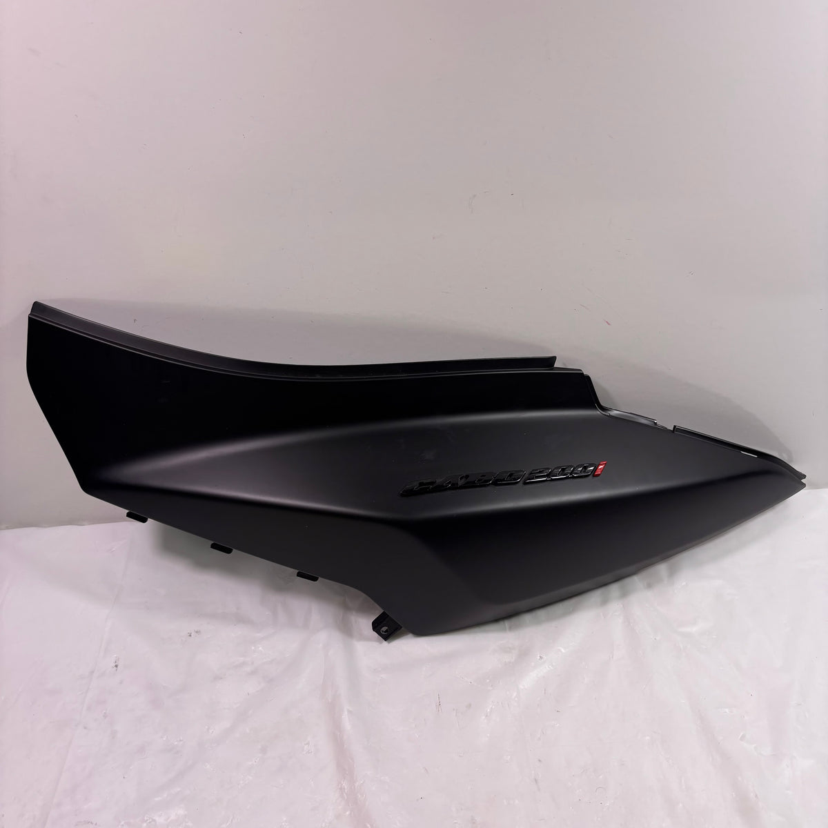 OEM Lance Cabo 200i Left Rear Body Panel / Side Cover w/ Emblem. Matte Black