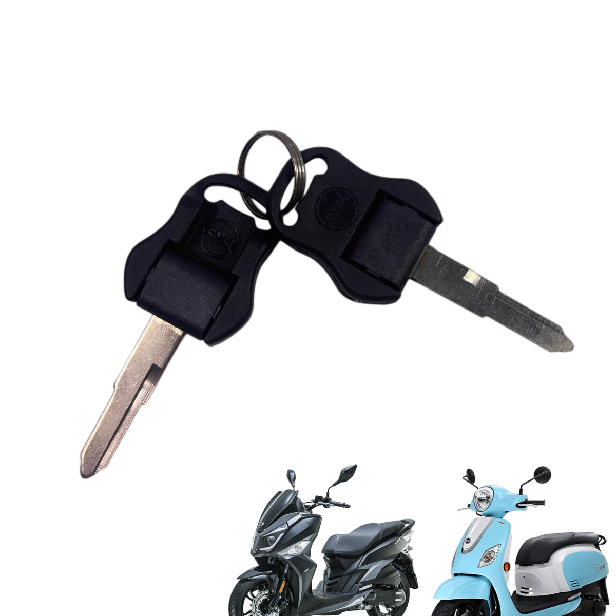 OEM SYM Fiddle III 200i & Jet 14 Scooter Key Blanks, Uncut Replacement (2 Keys)
