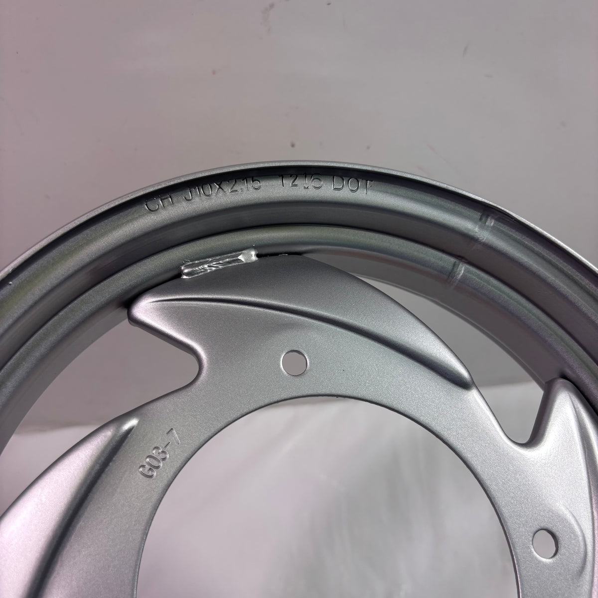 OEM SYM Mio 50 Scooter Rear Wheel Rim, Original Silver 42702-G03-700-SH