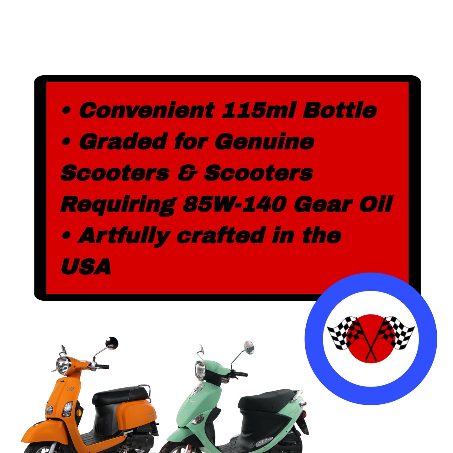 Genuine Gear Oil 85W-140 Replacement Bottle (115 ml) Synthetic Blend (Buddy, Buddy Kick, etc)