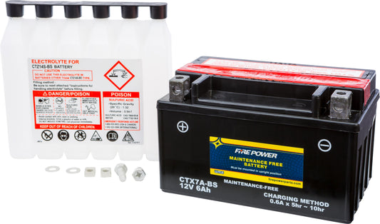 Fire Power Scooter Battery CTX7A-BS Maintenance Free (GY6, Lance, Genuine)