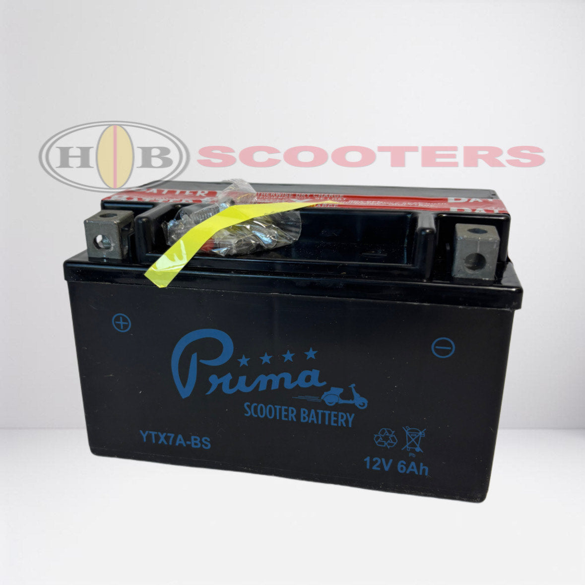 Prima 12V Scooter Battery, YTX7A-BS Replacement for Lance, Genuine 125/150/170/200i Models