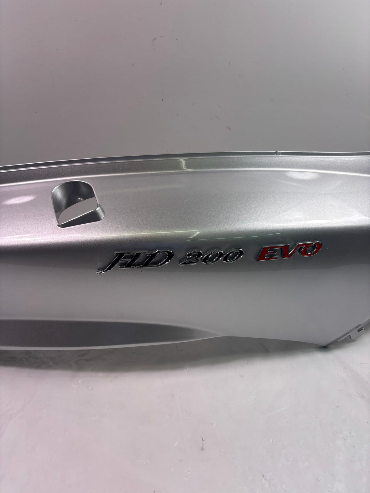 OEM SYM HD200 Evo Gas Scooter Scooter Right Body Panel w/ Emblem, Silver Original