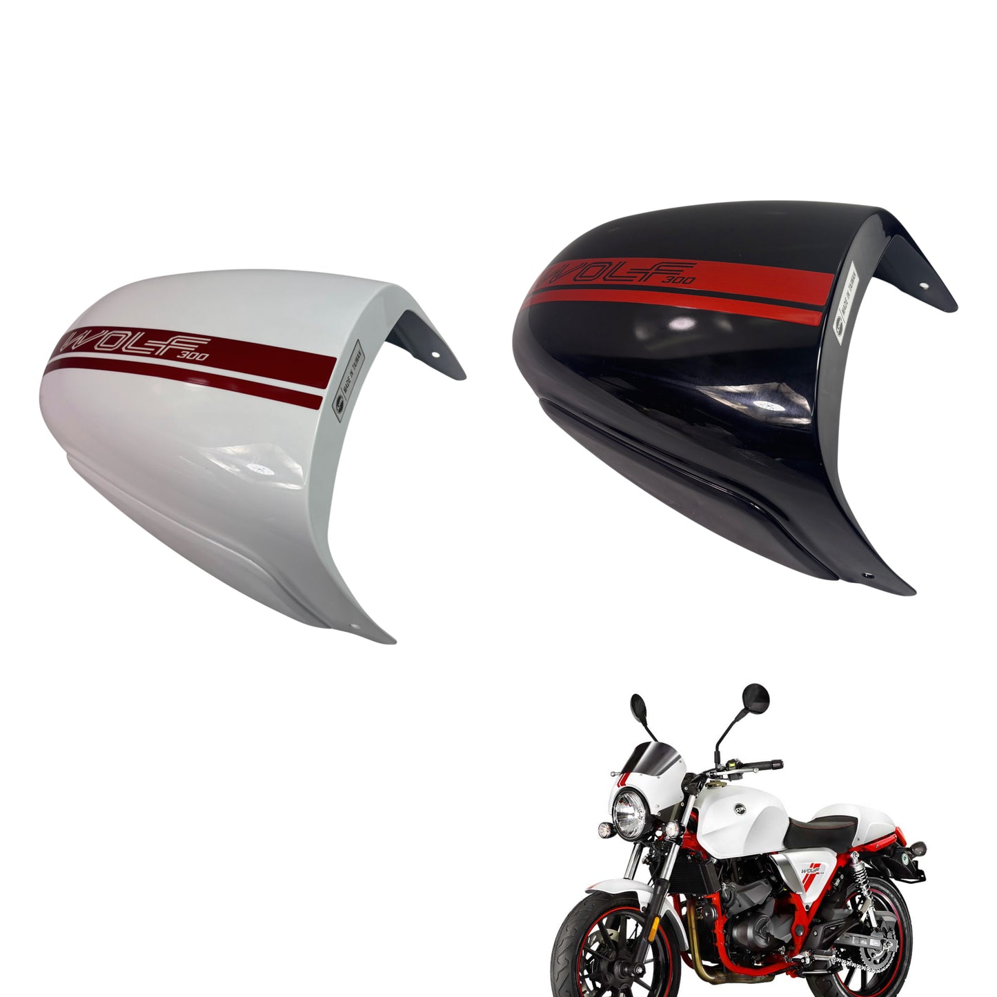 OEM SYM Wolf CR 300i Motorcycle Seat Cover Assy Panel, White or Black Original