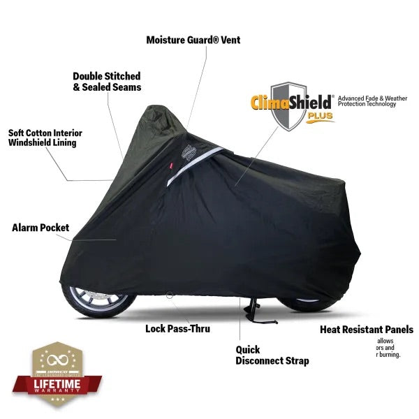 Dowco WeatherAll Plus Guardian Scooter Cover Large, Black. Moisture Guard, etc