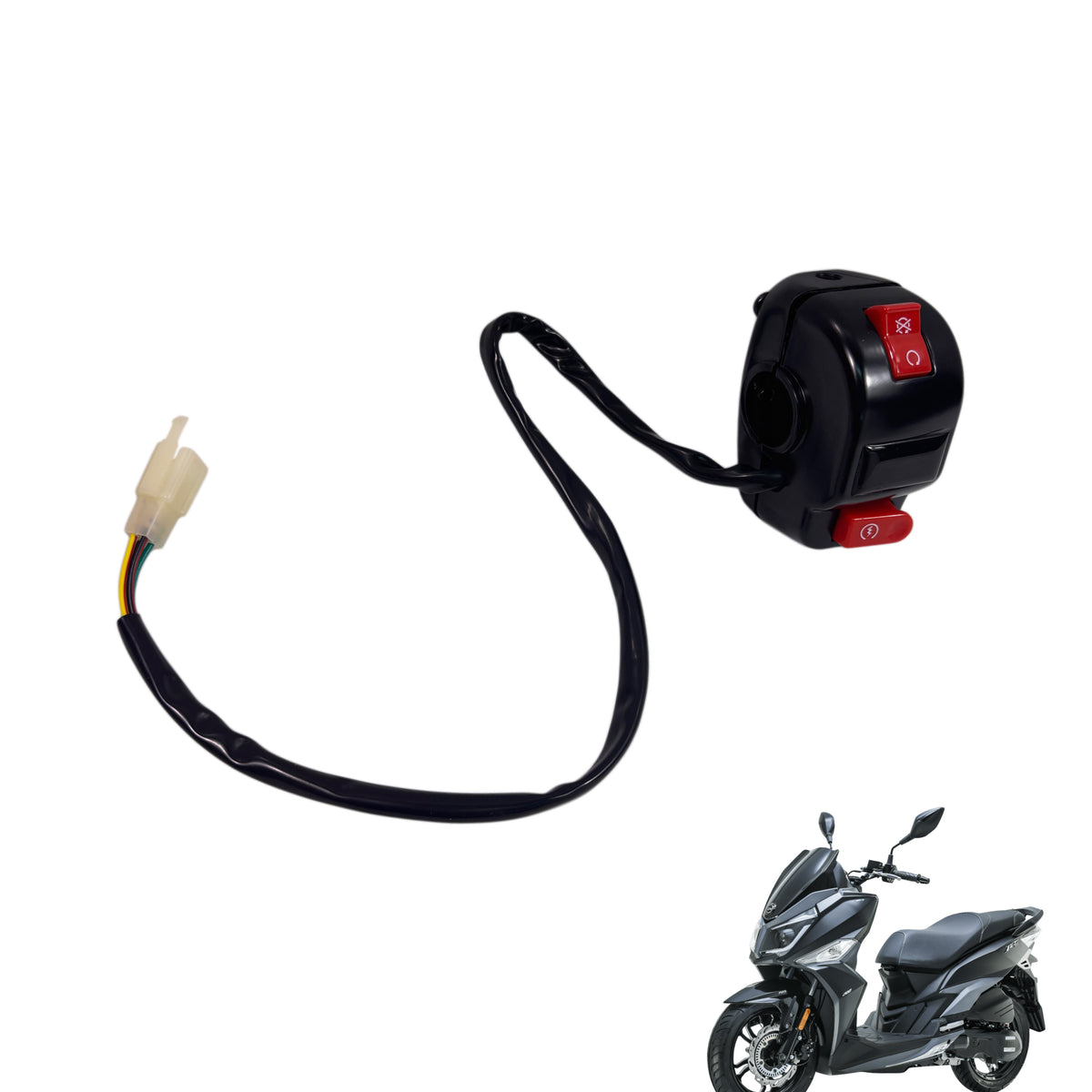 OEM SYM Jet 14 Scooter Right Handle Switch, RH Start button, Killswitch 35150-S2B-9001