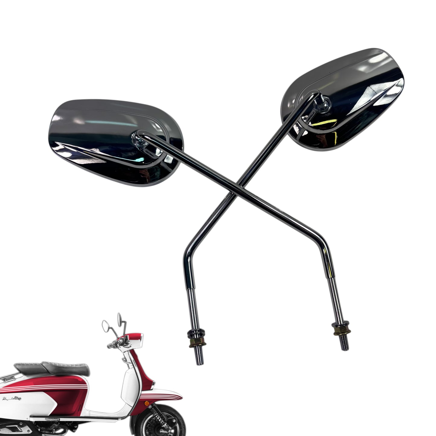 Prima Chrome Long Mirror Set for Royal Alloy GT & GP
