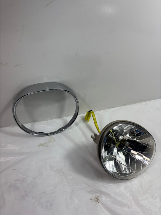OEM Genuine Buddy Headlight Assembly and Bezel, Pre Owned Original w/ Bulb