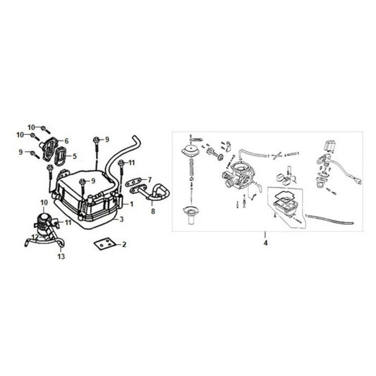 E 02 Cylinder Head Cover / Carburetor - Lance Havana 125 Diagram