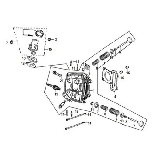 E 03 Cylinder Head - Lance Havana 125 Diagram