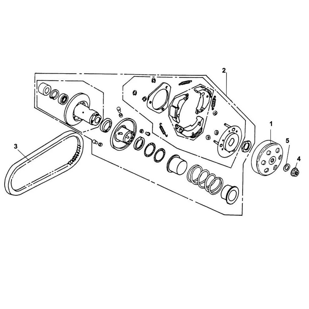 E 13 Driven Pulley Diagram for Lance Havana 125cc Gas Scooter