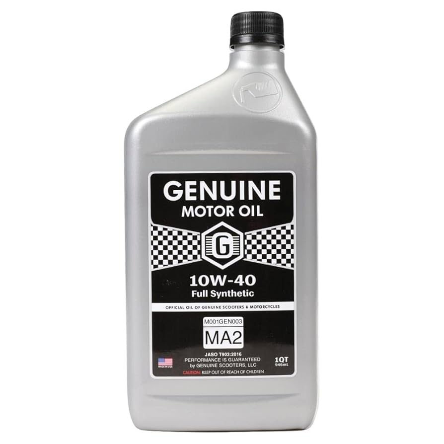 Genuine Motor Engine Oil 10W-40, 4T, 1 QT 100% synthetic