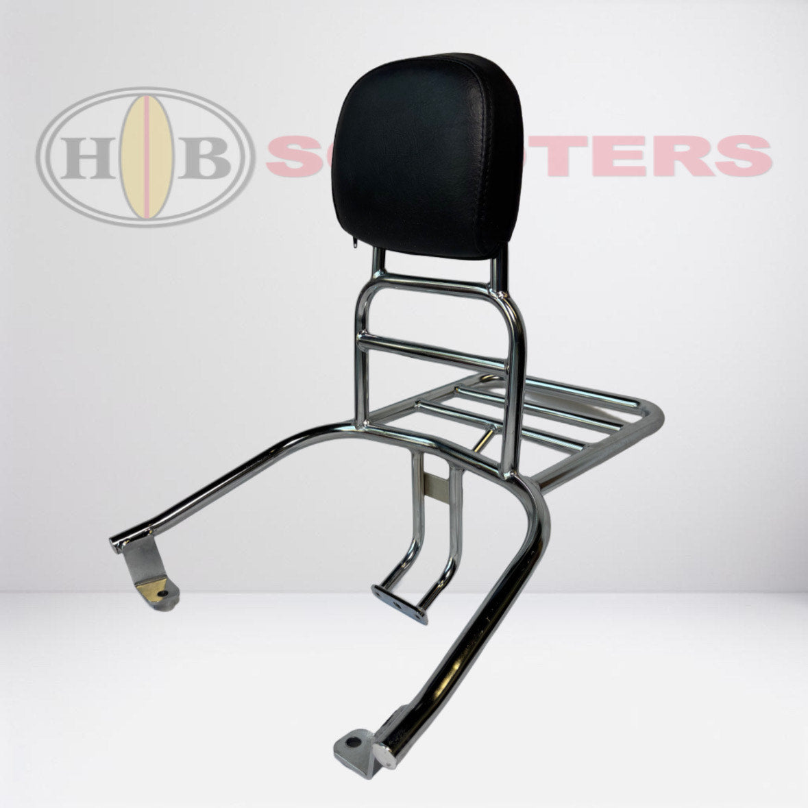 Chrome Back Rack Lance Cali & Havana Classic Chrome Rear Rack w/ Backrest by Prima ...
