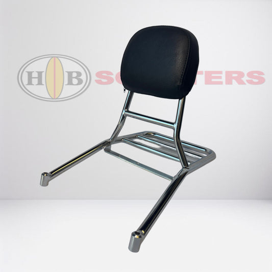 Prima Black Rear Rack with Back Rest for Genuine Buddy 50/125/170